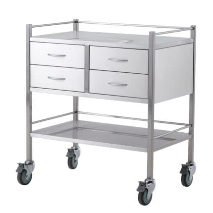 Stainless steel medical instrument trolley