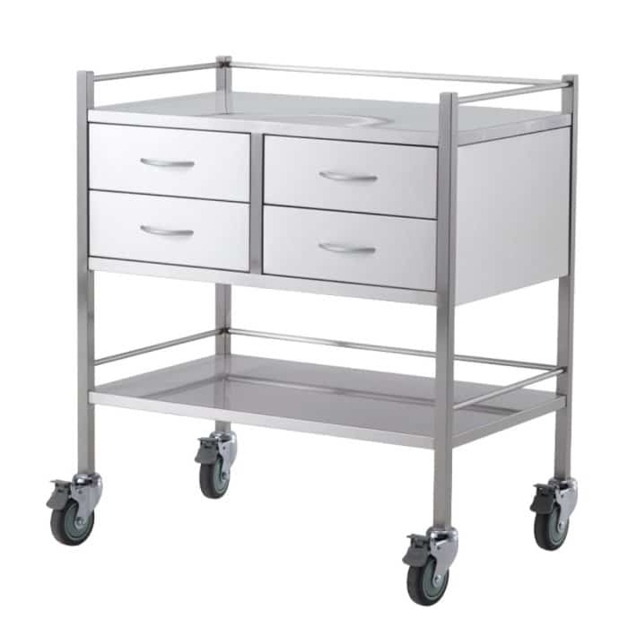 Stainless steel medical instrument trolley