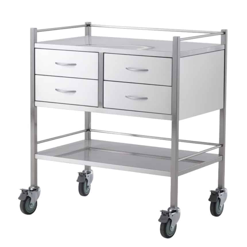 Stainless Steel Medical Instrument Trolley El Helow Style