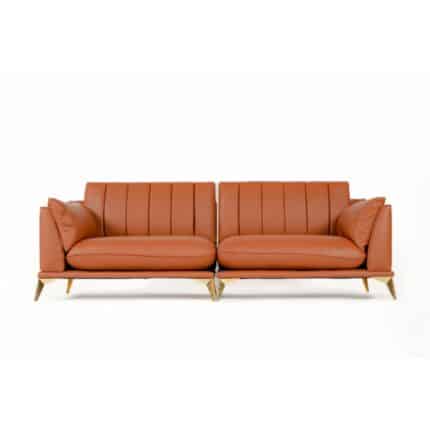 3-seater brown leather sofa