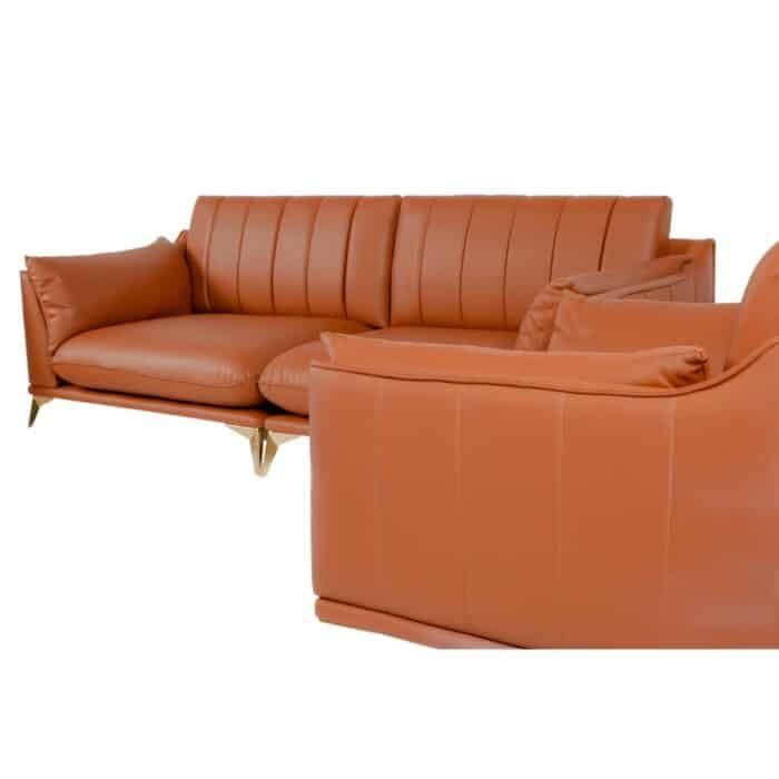 light brown leather sofa