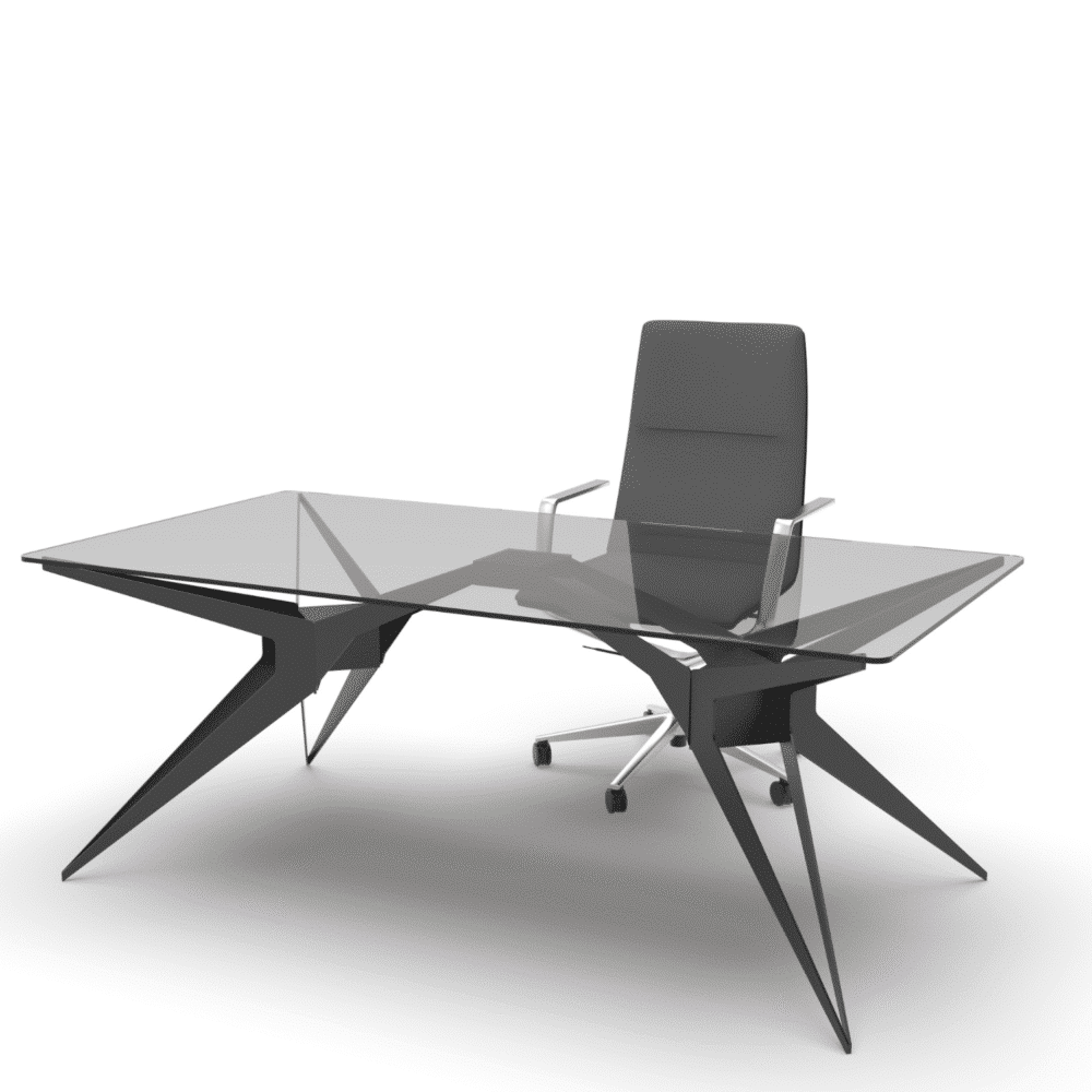 Spider Executive Desk – Modern Glass & Metal Office Table